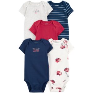 Kit body bebê 5 peças listras bombeiro mescla multicor | Carter's