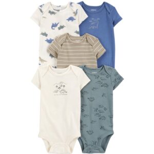 Kit body bebê 5 peças listras dino multicor | Carter's