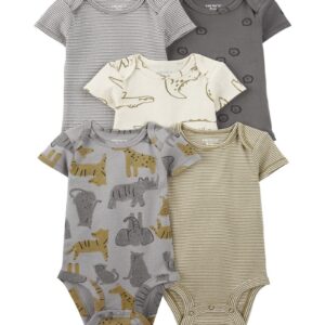 Kit body bebê 5 peças manga curta savana listras multicor | Carter's