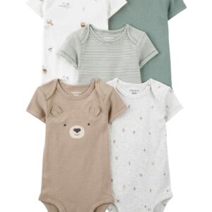 Kit body bebê 5 peças urso e listras multicor | Carter's