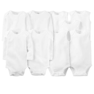 Kit body bebê 9 peças manga longa e regata branco | Carter's