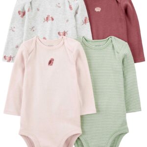 Kit body bebê 4 peças coruja e listras multicor | Carter's