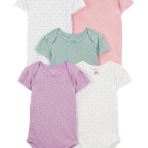 Kit body bebê 5 peças poá clássico multicor | Carter's