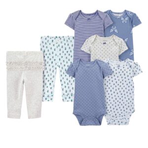 Enxoval bebê conjunto longo 7 peças borboletas coração floral multicor | Carter's