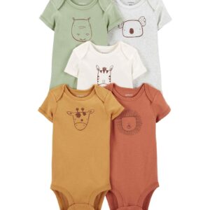Kit body bebê 5 peças bichinhos multicor | Carter's