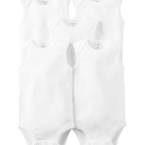 Kit body bebê 5 peças regata branco | Carter's