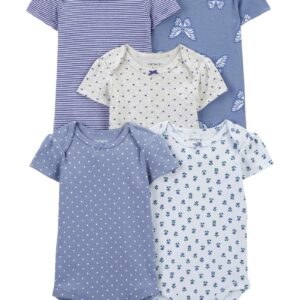 Kit body bebê 5 peças borboletas e corações multicor | Carter's