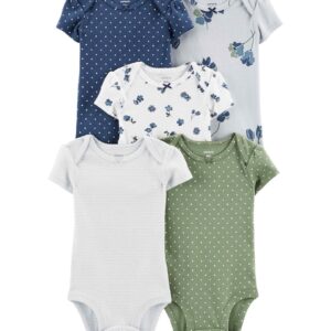Kit body bebê 5 peças listras e poá multicor | Carter's