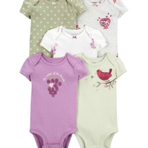 Kit body bebê 5 peças flowers and birds multicor | Carter's