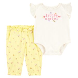 Conjunto longo bebê 2 peças little sister multicor | Carter's