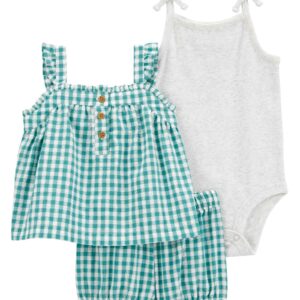 Conjunto curto bebê 3 peças em xadrez multicor | Carter's