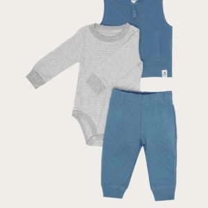Enxoval bebê conjunto longo 3 peças mescla colete matelado + caixa de presente M multicor | Carter's