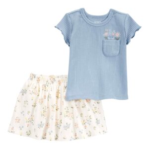 Conjunto curto bebê 2 peças coelho floral multicor | Carter's