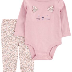 Conjunto longo de moletom infantil 2 peças bichinho floral multicor | Carter's