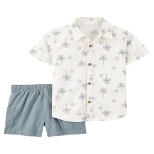 Conjunto curto bebê 2 peças com gola palmeiras multicor | Carter's
