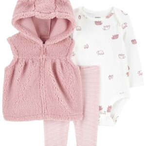 Conjunto longo bebê 3 peças sherpa capuz ursos multicor | Carter's