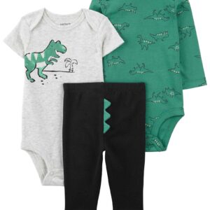 Conjunto longo bebê 3 peças dinossauro interativo multicor | Carter's