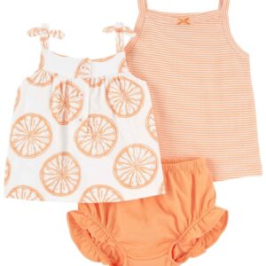 Conjunto curto bebê 3 peças frutal e listrado multicor | Carter's
