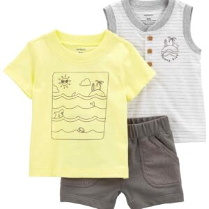 Conjunto curto bebê 3 peças sunny side multicor | Carter's