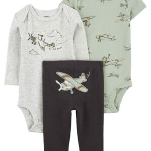 Conjunto longo bebê 3 peças aviões multicor | Carter's