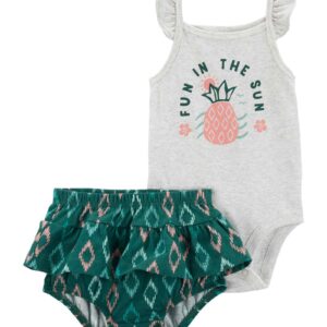 Conjunto curto bebê 2 peças abacaxi multicor | Carter's