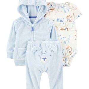 Conjunto longo bebê 3 peças cachorrinho multicor | Carter's