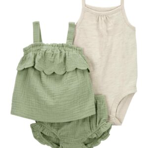 Conjunto curto bebê 3 peças texturizado multicor | Carter's