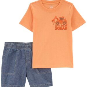 Conjunto curto bebê 2 peças trator multicor | Carter's