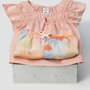 Enxoval bebê conjunto curto 2 peças com elástico tie-dye + caixa de presente P multicor | Carter's
