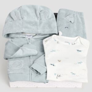 Enxoval bebê conjunto longo 3 peças cachorrinho + caixa de presente multicor | Carter's