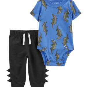 Conjunto longo bebê 2 peças dinossauro azul | Carter's
