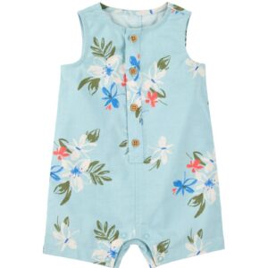 Macaquinho bebê com botões floral azul | Carter's