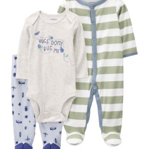 Conjunto longo bebê 3 peças listras e besouros multicor | Carter's
