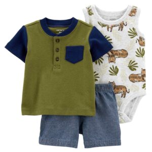 Conjunto curto bebê 3 peças tigresinho multicor | Carter's