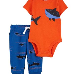Conjunto longo bebê 2 peças tubarão multicor | Carter's