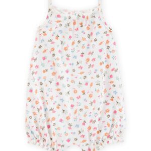 Macaquinho bebê com elástico floral branco | Carter's