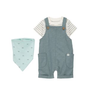 Jardineira bebê com camiseta e babador multicor | Carter's