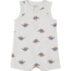 Macaquinho bebê mescla stegosaurus cinza | Carter's