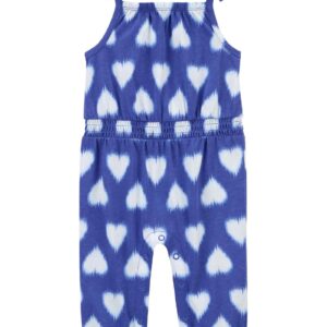 Macacão bebê com elástico coração abstrato azul | Carter's
