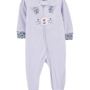 Macacão bebê fleece pézinhos coelhinho lilás | Carter's