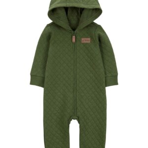Macacão bebê texturizado com capuz verde | Carter's