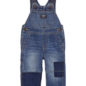 Jardineira jeans bebê bolso frontal denim médio | OshKosh