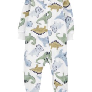 Macacão bebê fleece dinossauros branco | Carter's