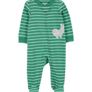 Macacão bebê foca listrada verde | Carter's