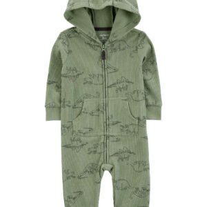 Macacão bebê com capuz dinossauros verde | Carter's