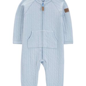Macacão bebê bolso canguru azul | Carter's