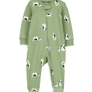 Macacão pijama bebê com pezinho cachorro verde | Carter's