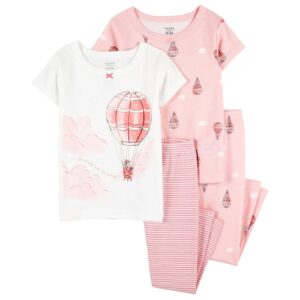Pijama longo infantil 4 peças listrada balão multicor | Carter's