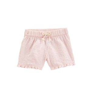 Short infantil texturizado com elástico rosa | Carter's