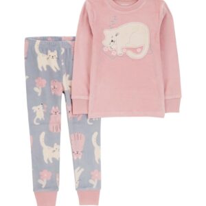 Pijama longo infantil 2 peças de fleece gato e rato multicor | Carter's